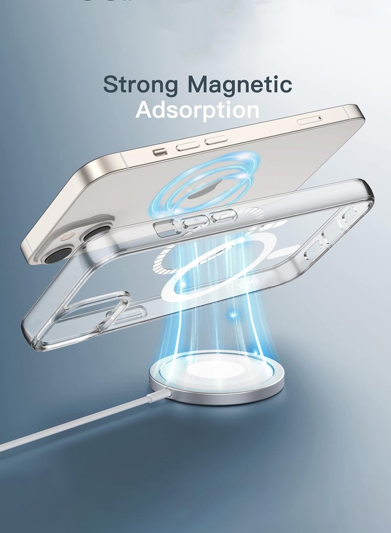 تشابي لاين  غطاء حماية شفاف لهاتف آيفون 15 بلس 5G من شابلين أبيل 2023، مقاوم للاصفرار، مقاوم للخدوش، غطاء هاتف مغناطيسي من TPU - شفاف - Image 2